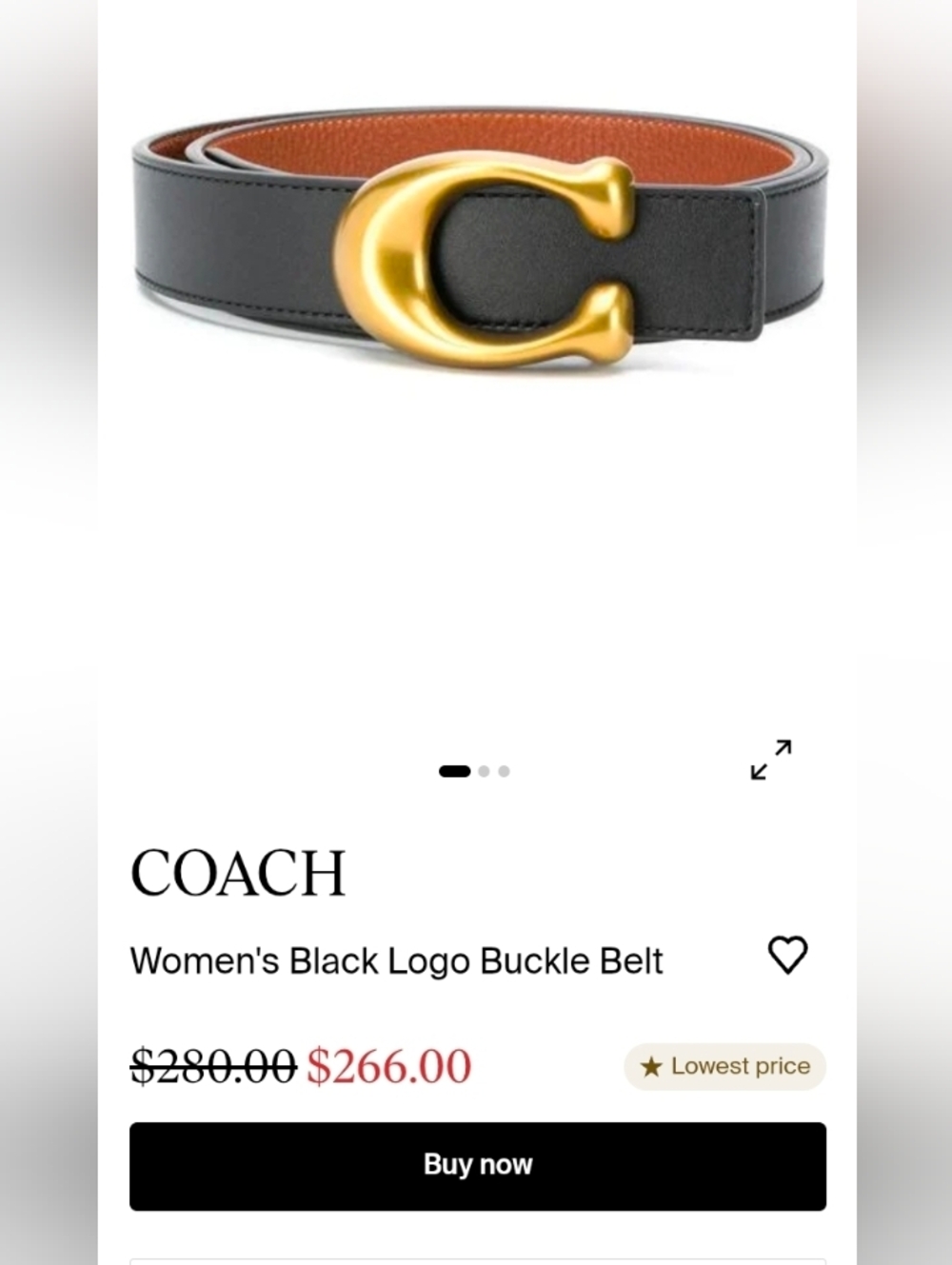 Coach Black and Red Leather Belt with Gold 'C' Buckle - Picture 10 of 16